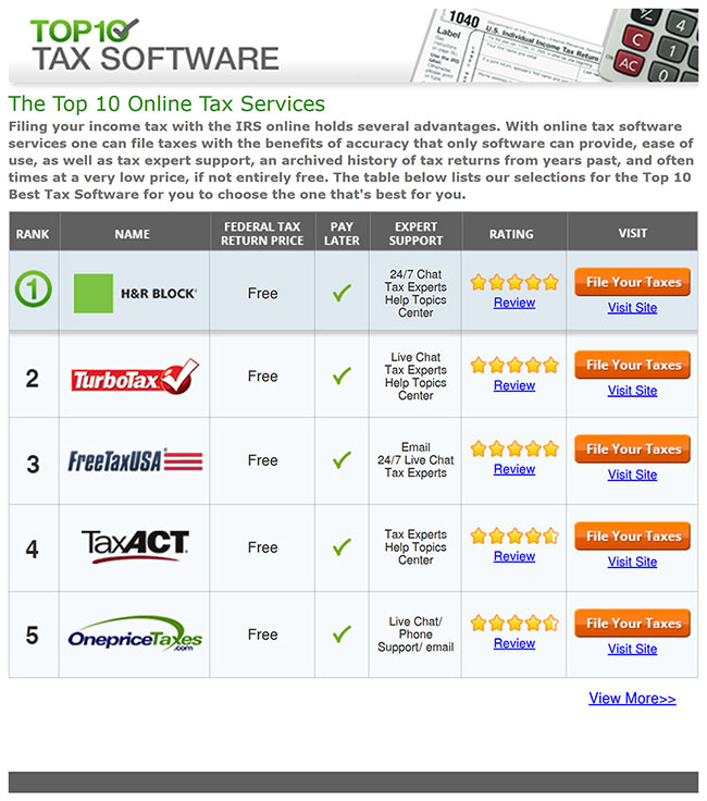 HTML Newsletter or Email Template for Tax Software