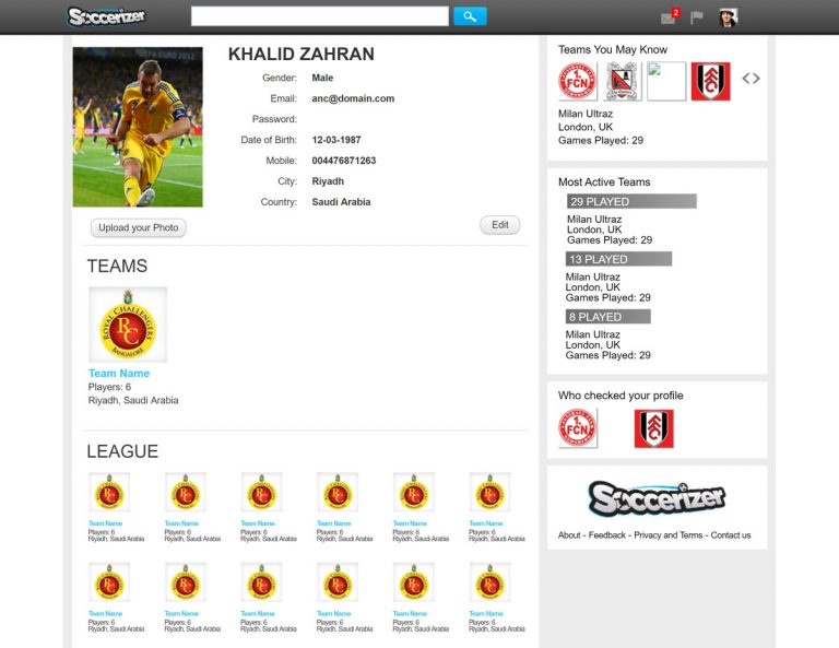 PSD to HTML Responsive Sports Bootstrap Template (User Profile Page)