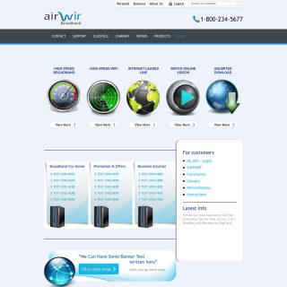 WordPress Broadband Service Responsive Theme (Home page)