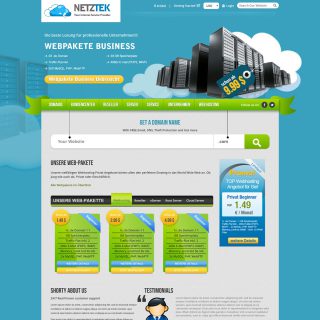 WordPress Domain & Hosting Service Theme using Bootstrap (Desktop View)