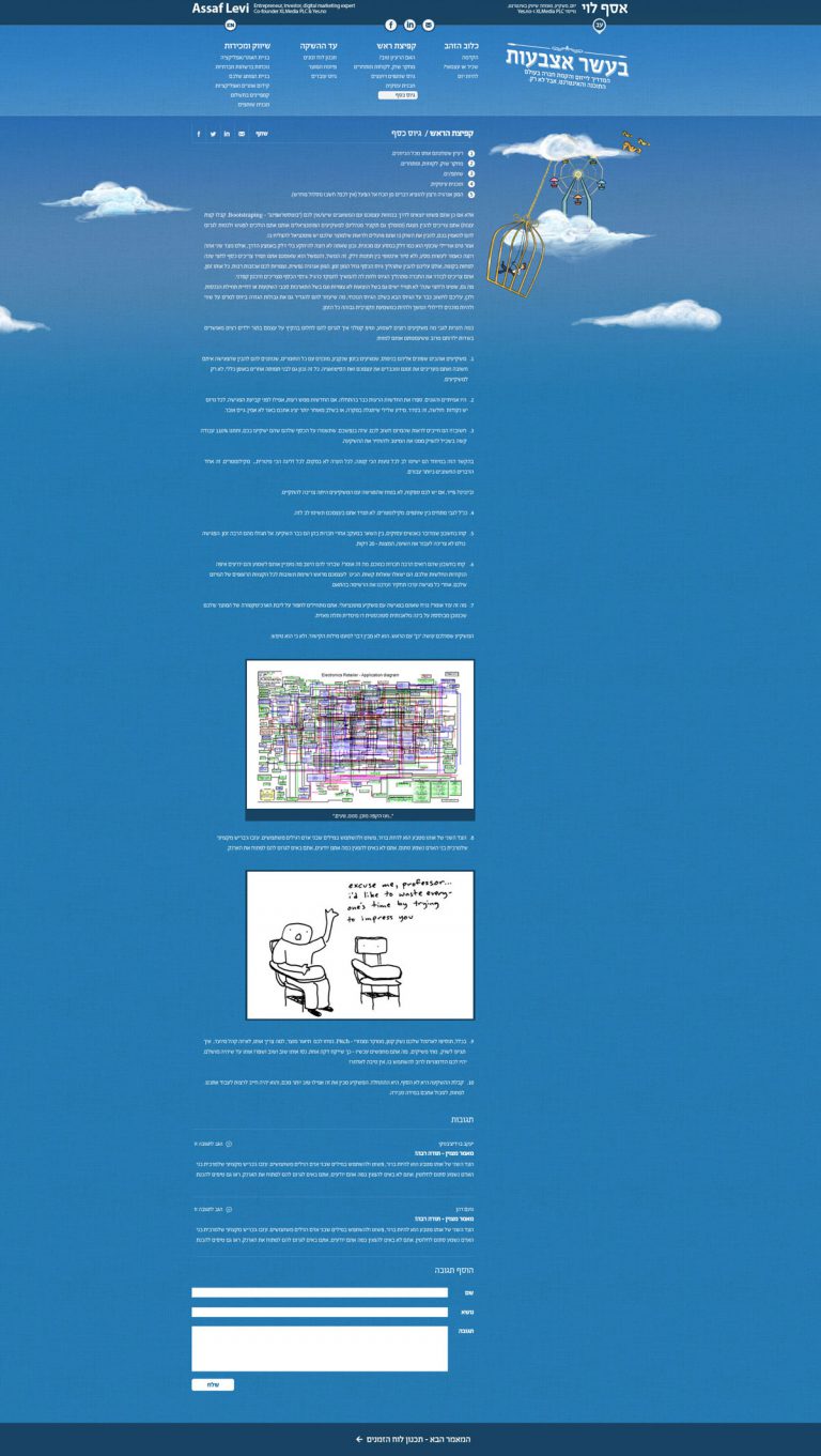 WordPress RTL Theme in Hebrew for a Marketing Expert (Post page)