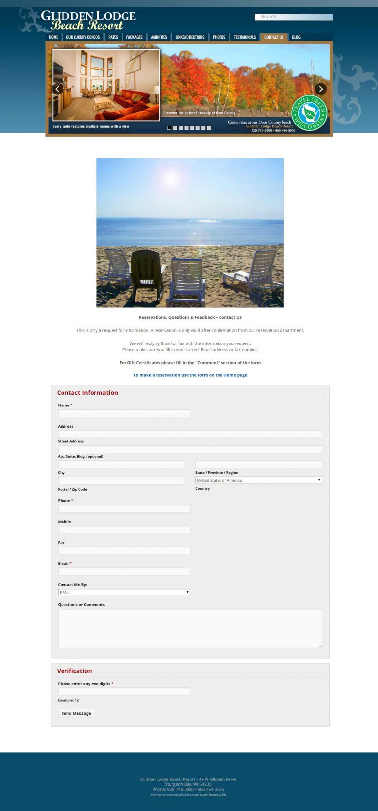 WordPress Resort - Hotel Responsive Theme (Contact page)