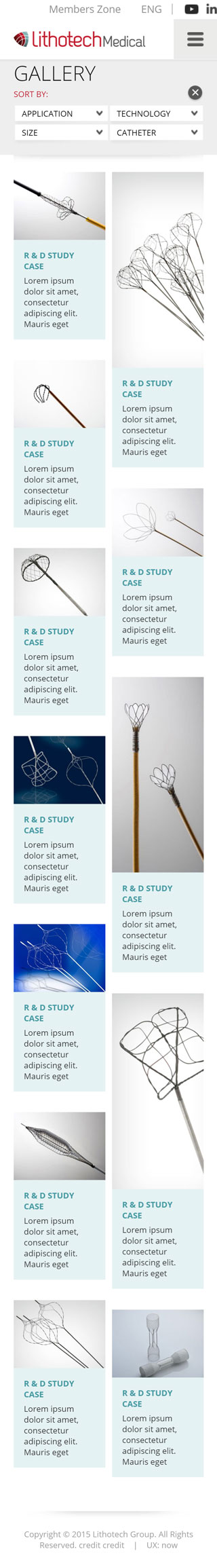 WordPress Responsive Medical Service Theme (Gallery page Mobile view)