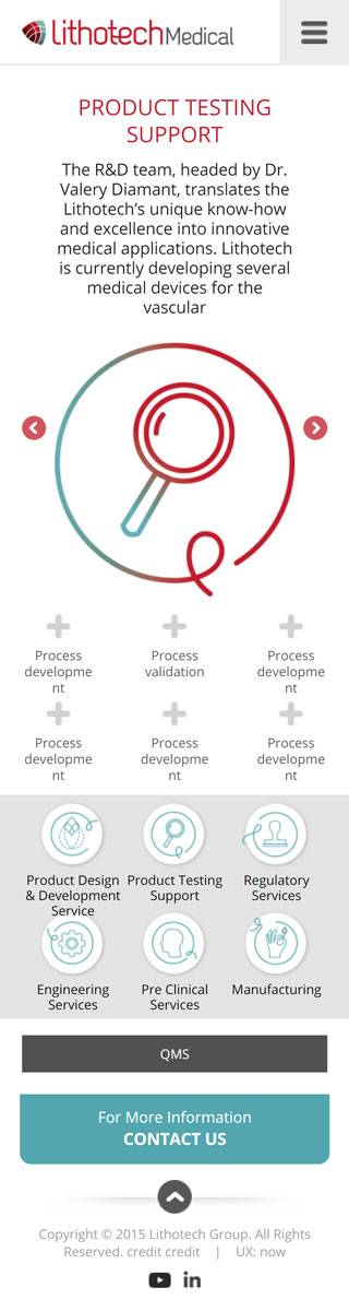 WordPress Responsive Medical Service Theme (Service page Mobile view)