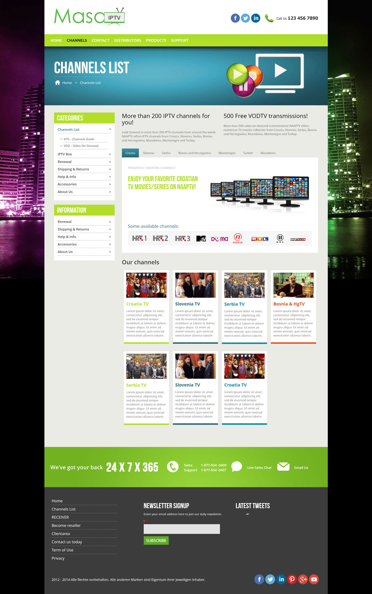 WordPress Responsive TV Channels Theme using Bootstrap – Web Designer ...